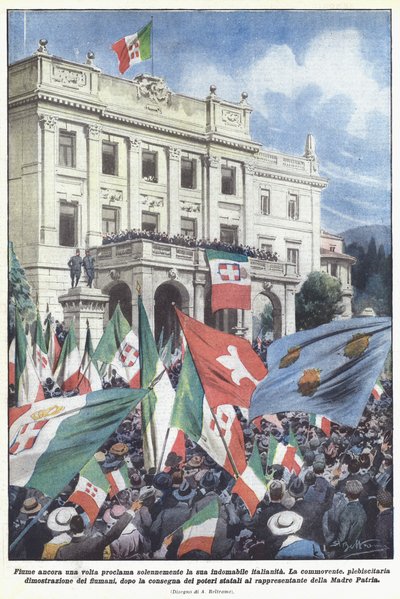 Fiume verklaart opnieuw plechtig zijn ontembare Italiaansheid door Achille Beltrame