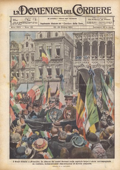 De koninklijke familie van Italië in Brussel door Achille Beltrame