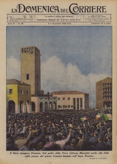 De Duce opent Pomezia door Achille Beltrame