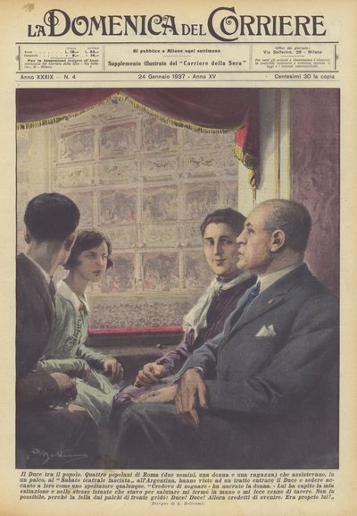 De Duce onder het volk door Achille Beltrame