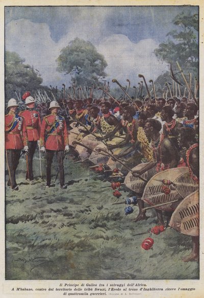 De Prins van Wales tussen de wilden van Afrika door Achille Beltrame