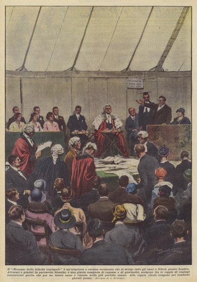 Het proces van het huwelijksgeluk is een originele en curieuze ceremonie die elk jaar plaatsvindt door Achille Beltrame