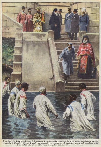 Het curieuze ritueel van de waterzegen in Boekarest door Achille Beltrame