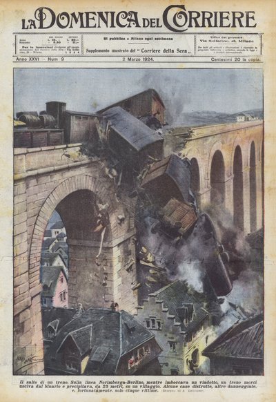 De sprong van een trein door Achille Beltrame