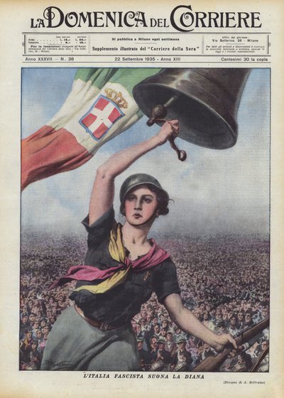 Het fascistische Italië speelt La Diana door Achille Beltrame