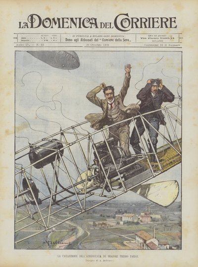 De ramp van de Bradski-luchtballon bij Parijs door Achille Beltrame