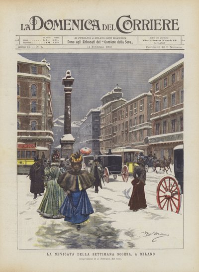 De sneeuwval van vorige week in Milaan door Achille Beltrame