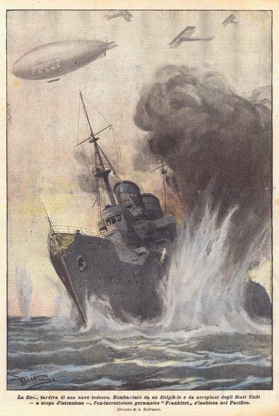Het late einde van een Duits schip door Achille Beltrame