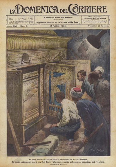Het licht eindelijk in de drieduizendjarige duisternis van Toetanchamon door Achille Beltrame