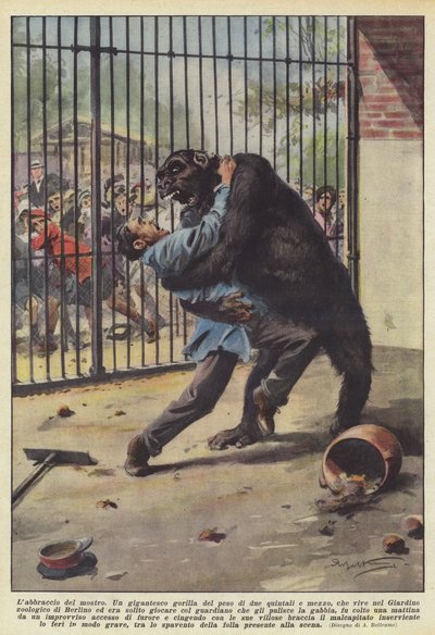 De omhelzing van het monster door Achille Beltrame
