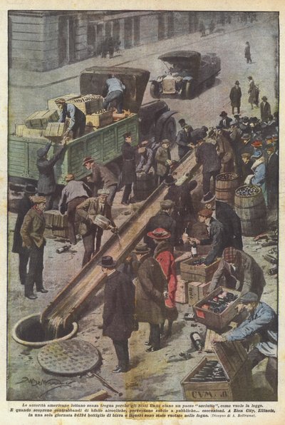 De Amerikaanse autoriteiten strijden onophoudelijk om de Verenigde Staten droog te houden, zoals de wet voorschrijft door Achille Beltrame