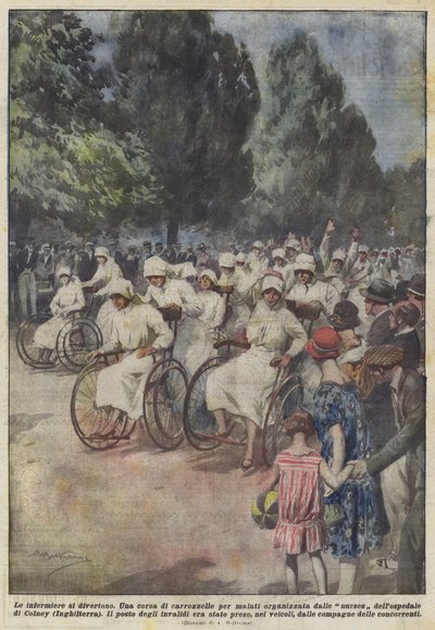 De verpleegsters vermaken zich door Achille Beltrame
