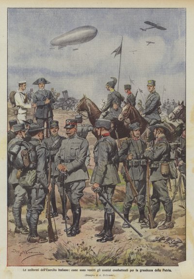 De uniformen van het Italiaanse leger, hoe de mannen die vechten voor de grootheid van het vaderland gekleed zijn door Achille Beltrame