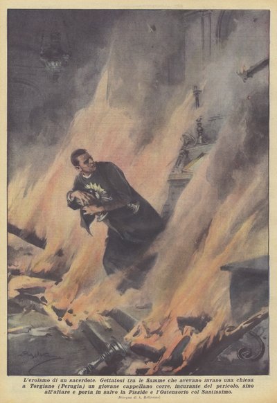 De heldhaftigheid van een priester door Achille Beltrame