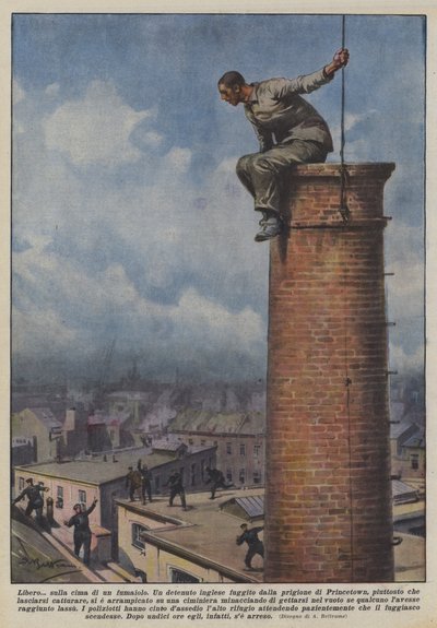 Vrij op de top van een schoorsteen door Achille Beltrame