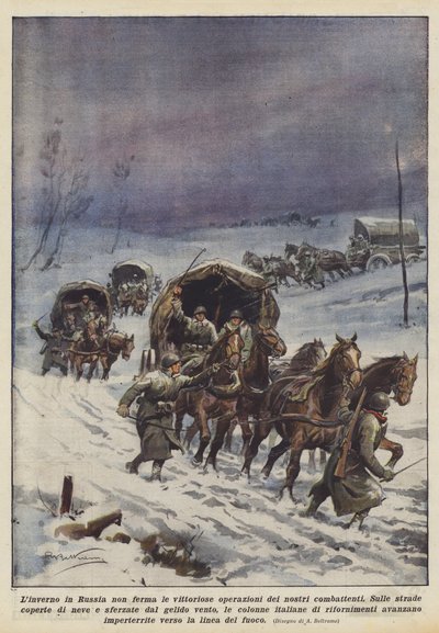 De winter in Rusland stopt de succesvolle operaties van onze strijders niet door Achille Beltrame