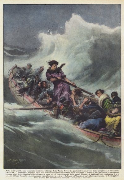 Een zware botsing voor de kust van New Jersey op een ijskoude nacht door Achille Beltrame