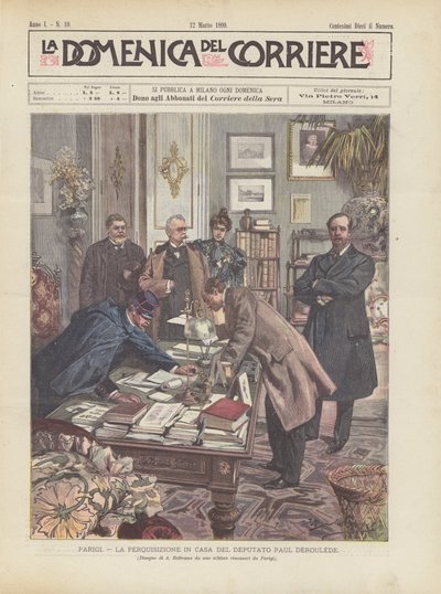 Parijs, de huiszoeking bij afgevaardigde Paul Deroulede door Achille Beltrame