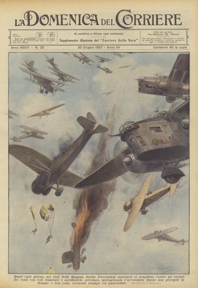 Bijna elke dag vallen tientallen nationale vliegtuigen de... in de lucht van Spanje aan door Achille Beltrame