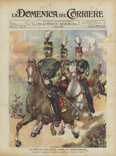 SM Mutso Hito, keizer van Japan, en de kroonprins door Achille Beltrame