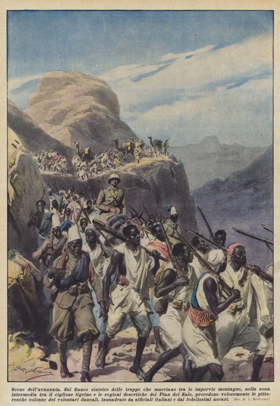 Scènes van de opmars door Achille Beltrame