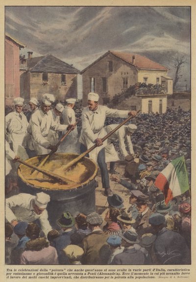 Onder de vieringen van de polenta die dit jaar in verschillende delen van Italië plaatsvonden door Achille Beltrame