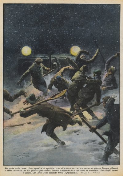 Tragedie op de sneeuw door Achille Beltrame