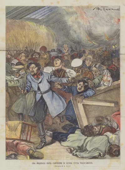 Een origineel plattelandsfeest in Rusland dat tragisch eindigde door Achille Beltrame