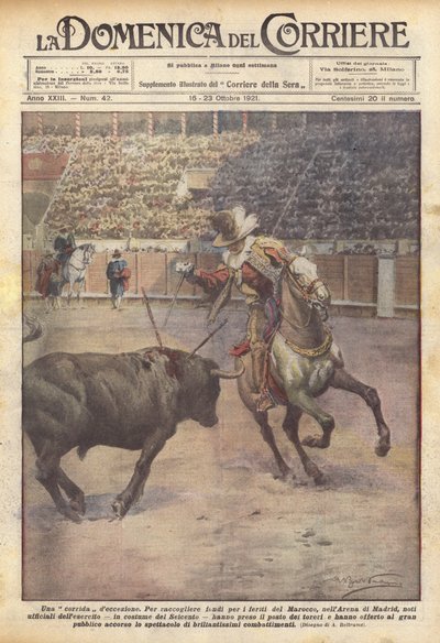 Een uitzonderlijke stierengevecht door Achille Beltrame