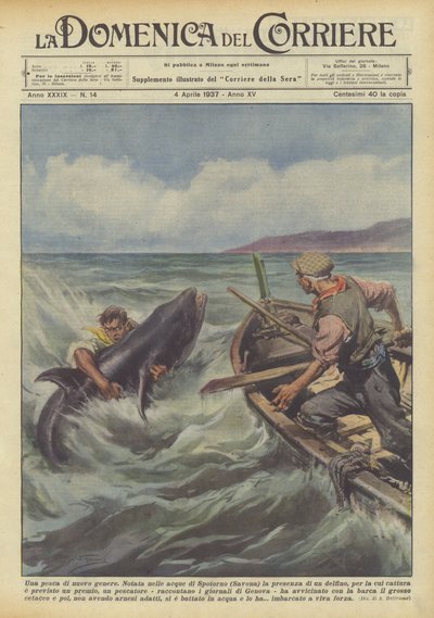 Een nieuwe soort visvangst door Achille Beltrame