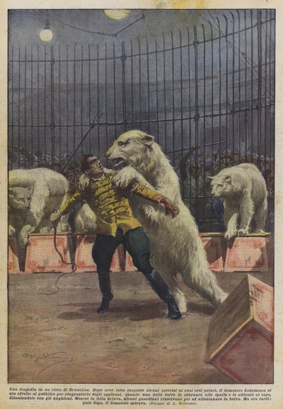 Een tragedie in een circus in Brussel door Achille Beltrame