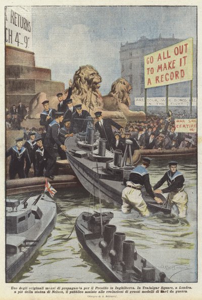 Een van de originele propagandamiddelen voor de lening in Engeland door Achille Beltrame