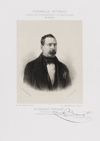 Nationale Assemblee, tribune van de volksvertegenwoordigers - Toussaint Bravard (Puy-de-Dôme) door Achille Devéria