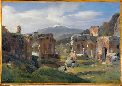 Ruines du theatre de Taormina - Ruïnes van het theater in Taormina ... door Achille Etna Michallon