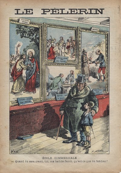Cartoon antisemiet door Achille Lemot voor 