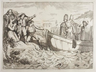 Landing bij de Tiber door Achille Pinelli