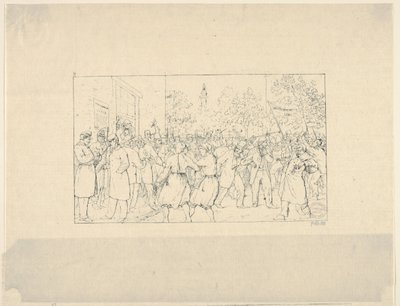 Verkiezing in Baltimore, november 1862 uit Confederate War Etchings, 1861-63 door Adalbert John Volck