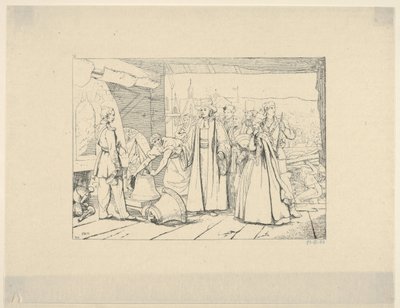 Aanbieding van klokken om in kanonnen te worden gegoten uit Confederate War Etchings, 1861-63 door Adalbert John Volck