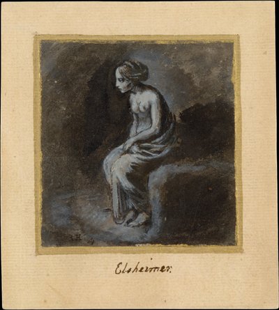 Sitzende junge Frau door Adam Elsheimer