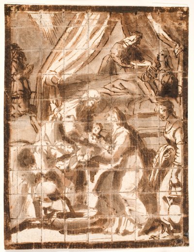 De geboorte van de Maagd Maria door Adam Elsheimer