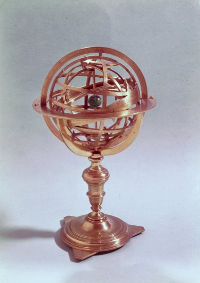 Armillairsfeer gemaakt volgens het Ptolemeïsche systeem, Rome, 1648 door Adam Heroldt