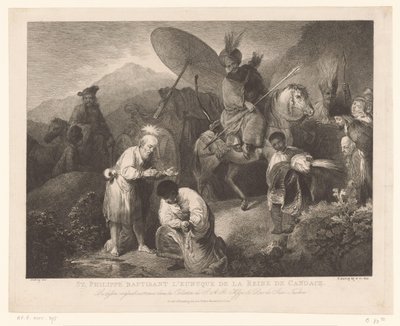 De doop van de kamerling door Philippus door Adam von Bartsch