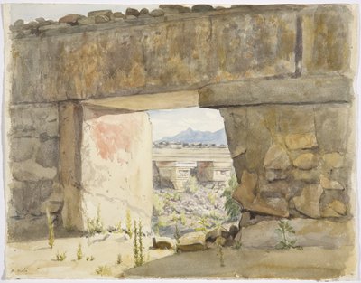 Vervallen gebouwen in Mitla, Oaxaca door Adela Breton
