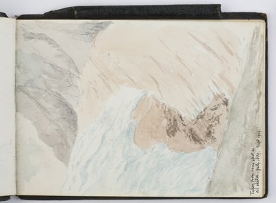 Schetsboek van aquarellen, tekeningen en notities, Noord- en Zuid-Amerika en Europa, 1909-1910, gebonden in groen leer door Adela Breton