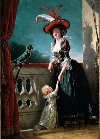 Portret van Louise Elisabeth van Frankrijk en haar zoon, Don Ferdinand door Adelaide Labille Guiard