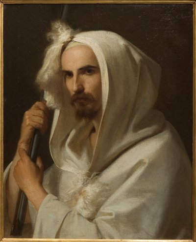 Portret van een Arabier met een geweer en een barracano, 1849 door Adeodato Malatesta or Malatesti