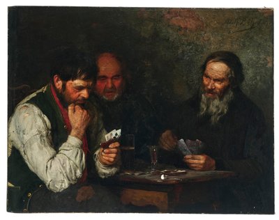 Adolph Böhm kaartspeler door Adolf Bohm