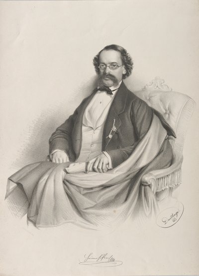 Portret van de violist en componist Heinrich Proch 1809-1878 door Adolf Dauthage