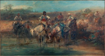 Bedoeïenen bij de drinkplaats door Adolf Schreyer