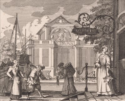 “Diep watersz: strand: staaten en andere bockom” (nr. 15 uit de serie haringvangst) door Adolf van der Laan